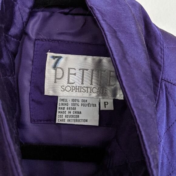 (Petite Sophisticate) Vintage Purple Silk Jacket - Picture 9 of 10